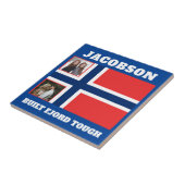 "Built Fjord Tough" en Noorse vlag Tegeltje (Zijkant)