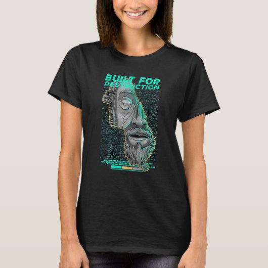 Built for Destruction Vaporwave Greek Sculpture St T-shirt (Voorkant)