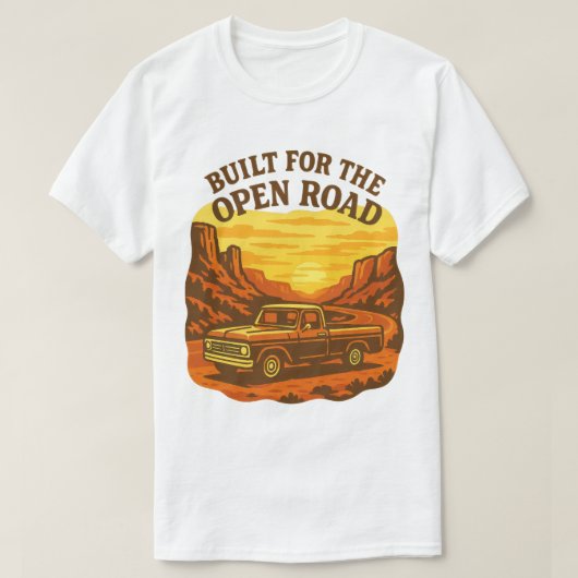 Built for the Open Road Retro Truck Art T-shirt (Design voorkant)