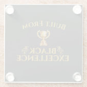 Built From Black Excellence Legacy Glazen Onderzetter (Achterkant)