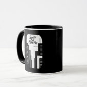Built on Hustle City Skyline Minimalist Design Mok (Voorkant links)
