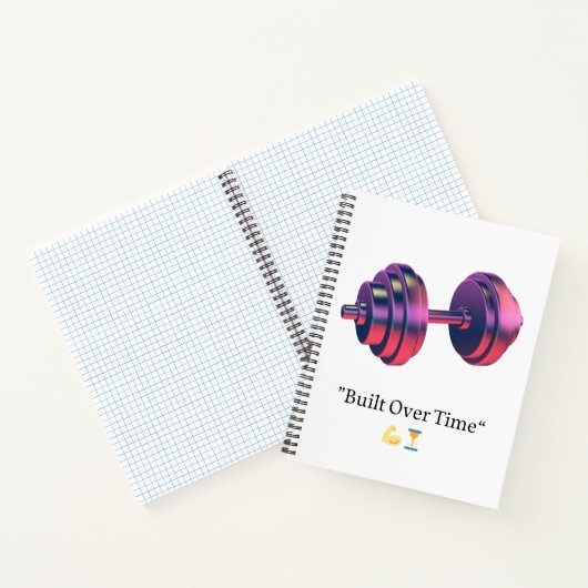 Built Over Time Motivational Dumbbell Spiral Noteb Notitieboek (Binnen)