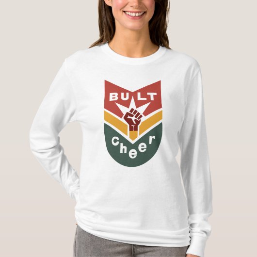 BUILT TO CHEER Raised-Fist Badge T-shirt (Voorkant)