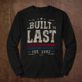 Built to Last Vintage 1983 Distressed Typography R T-shirt