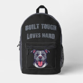 Built Tough Pit Bull - Bully Dog Lover Bedrukte Rugzak (Voorkant)