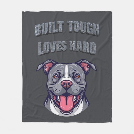Built Tough Pit Bull - Bully Dog Lover Graphic Art Fleece Deken (Voorkant)