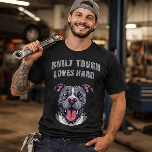 Built Tough Pit Bull - Bully Dog Lover Graphic Art T-shirt