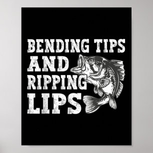 Buiptips en gescheurde lippen Schattige visserij v Poster