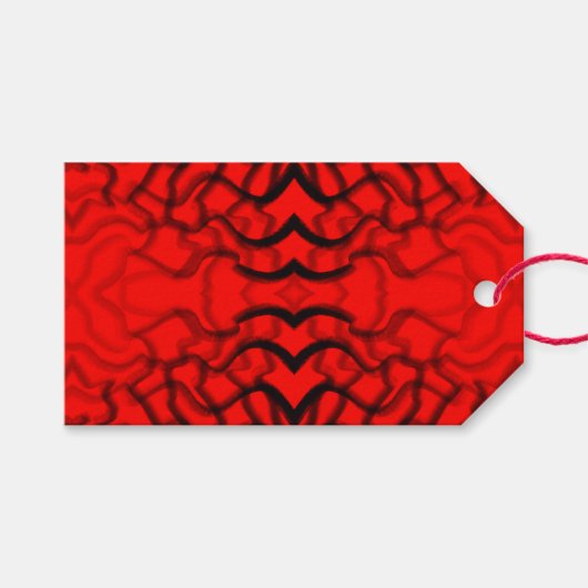 buisvormige zwarte en rode buizen cadeaulabel (Voorkant (Horizontaal))