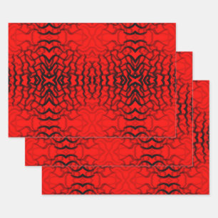 buisvormige zwarte en rode buizen inpakpapier vel