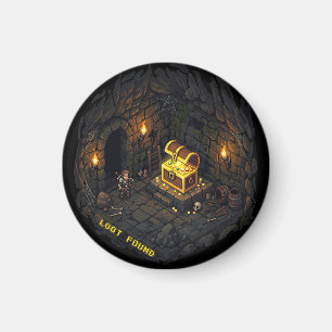 Buit gevonden fantasie kerker pixel art ontwerp magneet