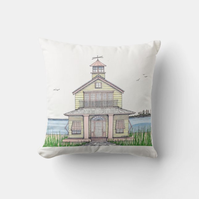 Buiten 16x16 strand cottage kussen (Voorkant)