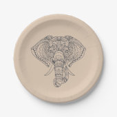 Buiten Afrika themafoonfeestje met olifant Papieren Bordje (Voorkant)