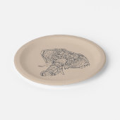 Buiten Afrika themafoonfeestje met olifant Papieren Bordje (Gekanteld)