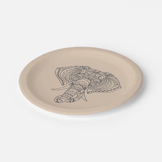 Buiten Afrika themafoonfeestje met olifant Papieren Bordje (Gekanteld)