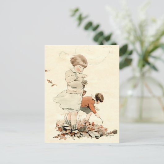 Buiten afspelen briefkaart (Staand voorkant)