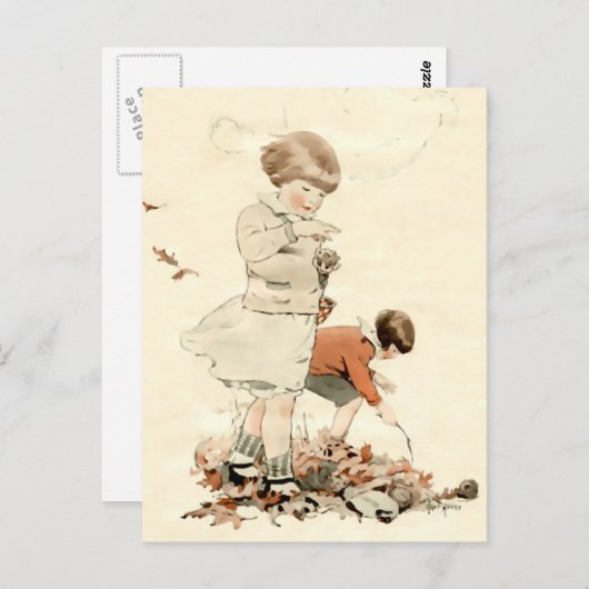 Buiten afspelen briefkaart (Voorkant / Achterkant)