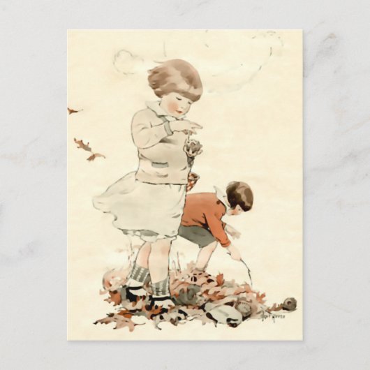 Buiten afspelen briefkaart (Voorkant)