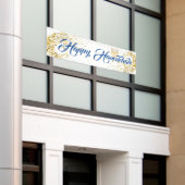 Buiten Banner-Happy Hanukkah Spandoek (Buitenkant Gebouw)