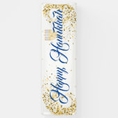 Buiten Banner-Happy Hanukkah Spandoek (Verticaal)