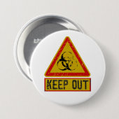 Buiten bereik houden ronde button 7,6 cm (Voorkant /achterkant)