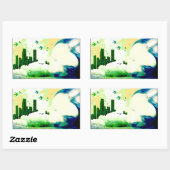 buiten bereik. rechthoekige sticker (Vel)