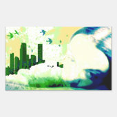 buiten bereik. rechthoekige sticker (Voorkant)