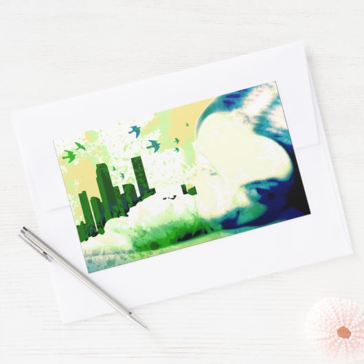 buiten bereik. rechthoekige sticker (Envelop)