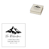Buiten berg schets nieuw thuis retouradres  rubberstempel (Gestempeld)