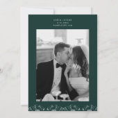 Buiten bergen dennenboom smaragd groene bruiloft kaart (Achterkant)