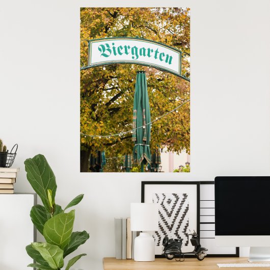 Buiten Biergarten Sign, Duitsland Poster (Thuiskantoor)