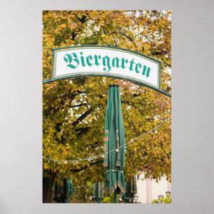 Buiten Biergarten Sign, Duitsland Poster