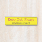 "Buiten blijven, gelieve" te ondertekenen Deurbordje (Voorkant)