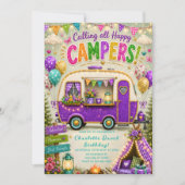 Buiten Boho camper verjaardagsfeest Kaart (Voorkant)