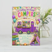 Buiten Boho camper verjaardagsfeest Kaart (Staand voorkant)