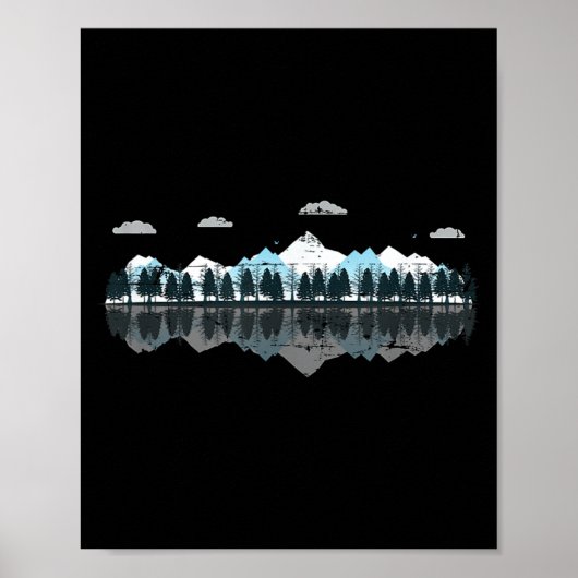Buiten Bos Berg Reflectie Natuur Poster (Voorkant)