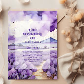 Buiten Botanische Lavender Bruiloft Kaart