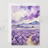 Buiten Botanische Lavender Bruiloft Kaart (Achterkant)