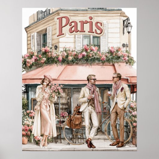 Buiten café in Parijs Poster (Voorkant)