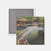 Buiten café langs River Walk en brug over 2 Magneet (Voorkant / Achterkant)