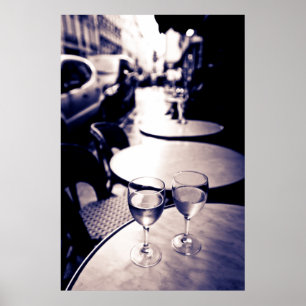 Buiten café, Parijs, Frankrijk Poster