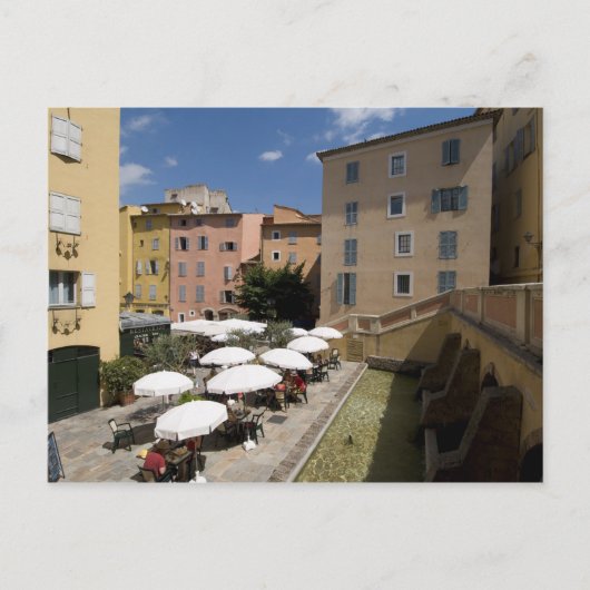 Buiten café, Place de l'Eveche, Grasse, Briefkaart (Voorkant)