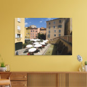 Buiten café, Place de l'Eveche, Grasse, Canvas Afdruk (Insitu (Woonkamer))
