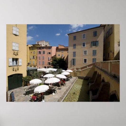 Buiten café, Place de l'Eveche, Grasse, Poster (Voorkant)