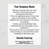 Buiten Catering Cartoon Ontwerp Flyer (Achterkant)