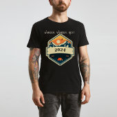 Buiten Crème en Sinaasappel Logo Camping Liefhebbe T-shirt
