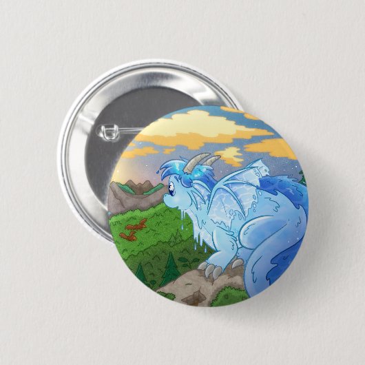 Buiten de aarddrakenberg ronde button 5,7 cm (Voorkant /achterkant)