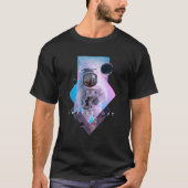 Buiten de astronaut geworpen esthetische dampgolf t-shirt (Voorkant)