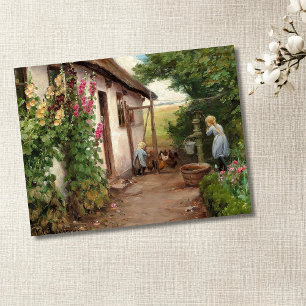 Buiten de boerderij - H.A. Brendekilde Briefkaart