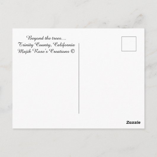 Buiten de bomen......briefkaart briefkaart (Achterkant)